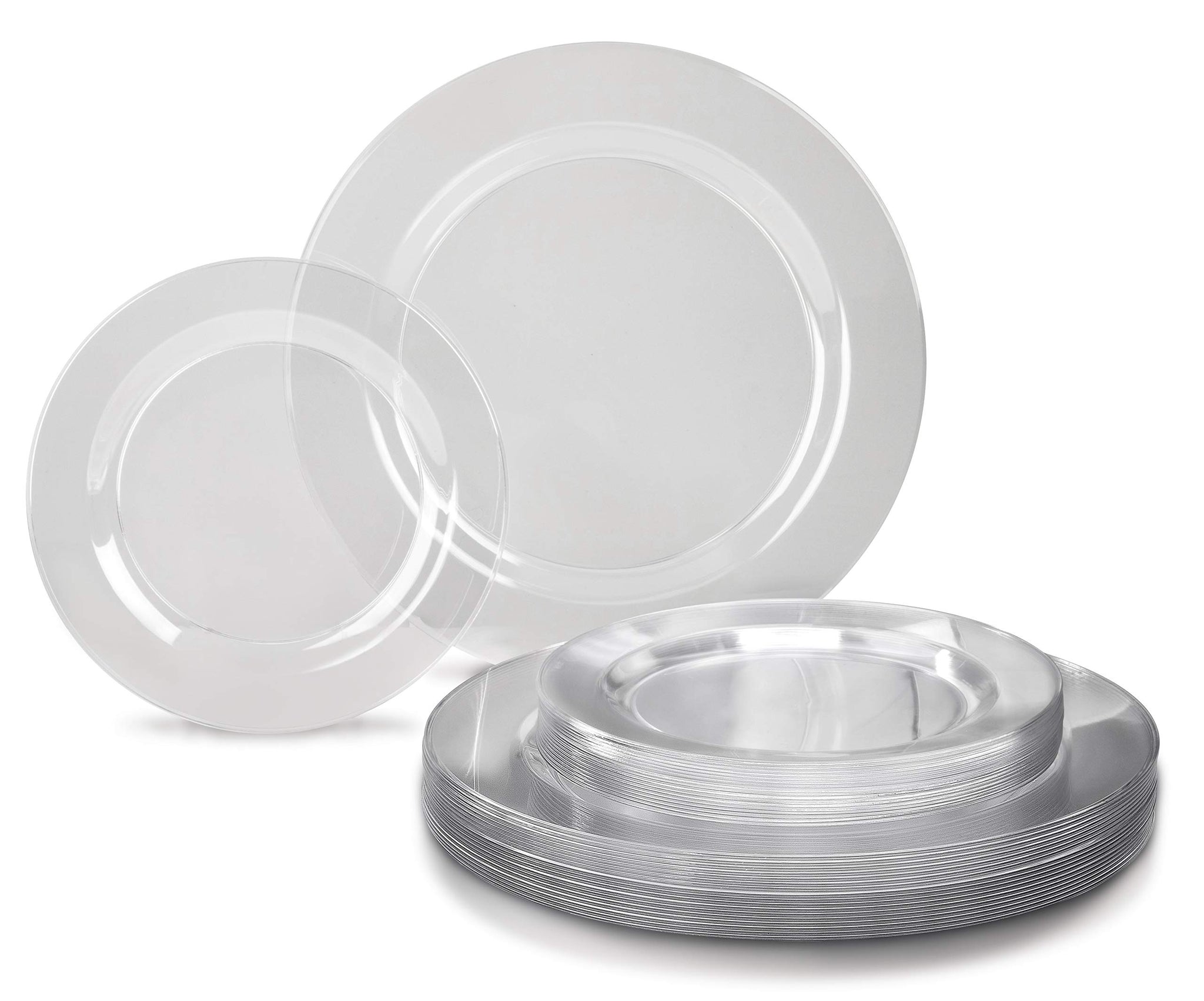 " OCCASIONS " 120 Plates Pack,(60 Guests) Heavyweight Premium Wedding Party Disposable Plastic Plates Set -60 x 10.5'' Dinner + 60 x 7.5''