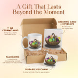 3dRose Easter Basket Gift Set with Mug, Card, and Keychain - Colorful Eggs for Kids and Families - Perfect for Easter Celebration and Springtime