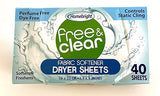 Homebright Free & Clear Fabric Softener Dryer Sheets, Perfume Free, Dye Free, Controls Static Cling, 40 Sheets