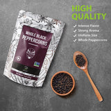 Soeos Black Peppercorns, 8oz (Pack of 1), Non-GMO, Kosher, Packed to Keep Peppers Fresh, Peppercorn for Grinder Refill, Whole Peppercorns