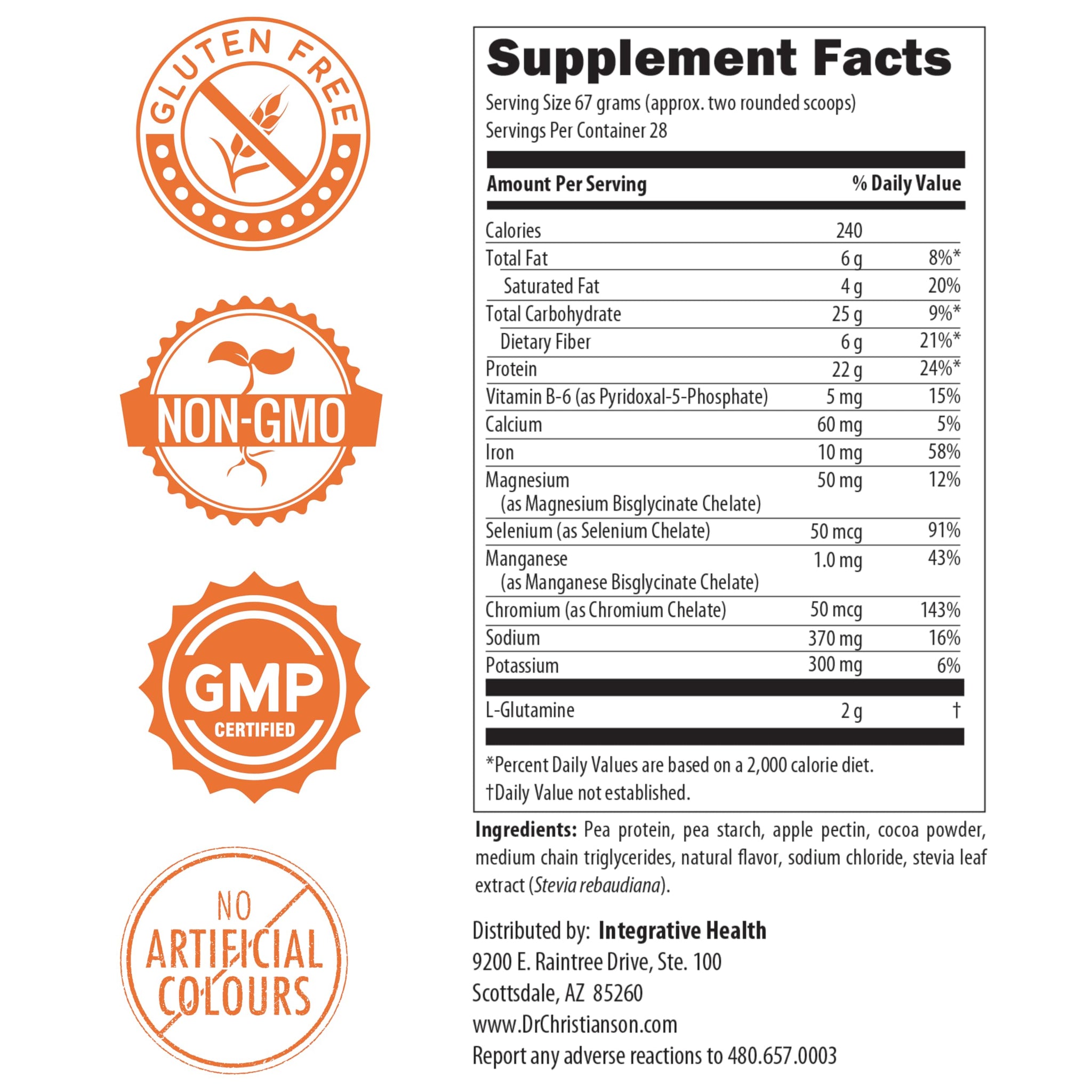 Dr. Christianson's Original Daily Reset Meal Replacement Shake (Chocolate) - Doctor Formulated Natural Pea Protein & Resistant Starch Powder