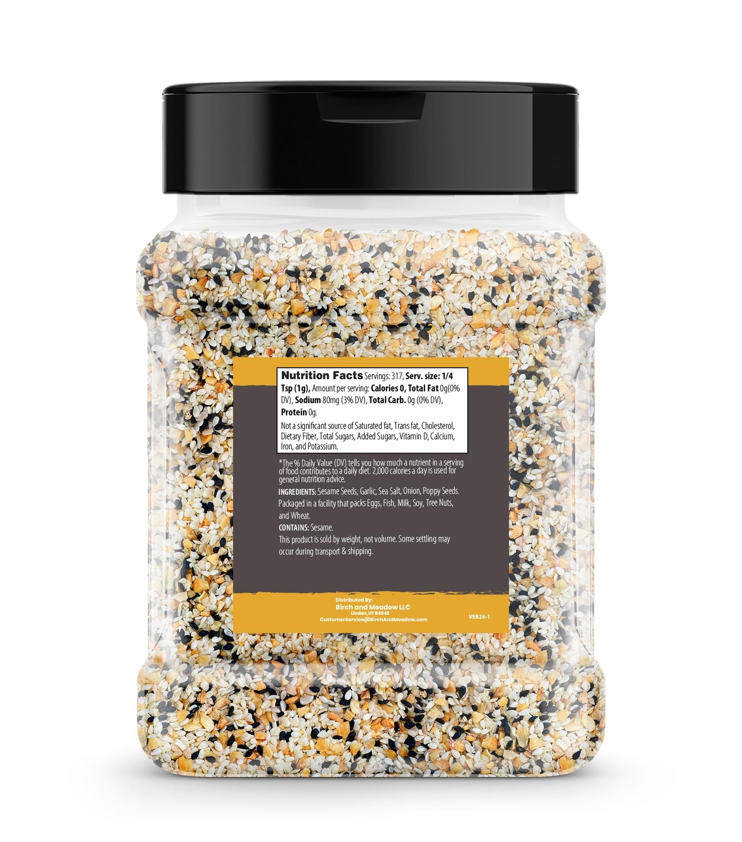Birch & Meadow Everything Bagel Seasoning, 11.2 oz, Pre-Mixed Spices & Seeds, Crunchy Texture