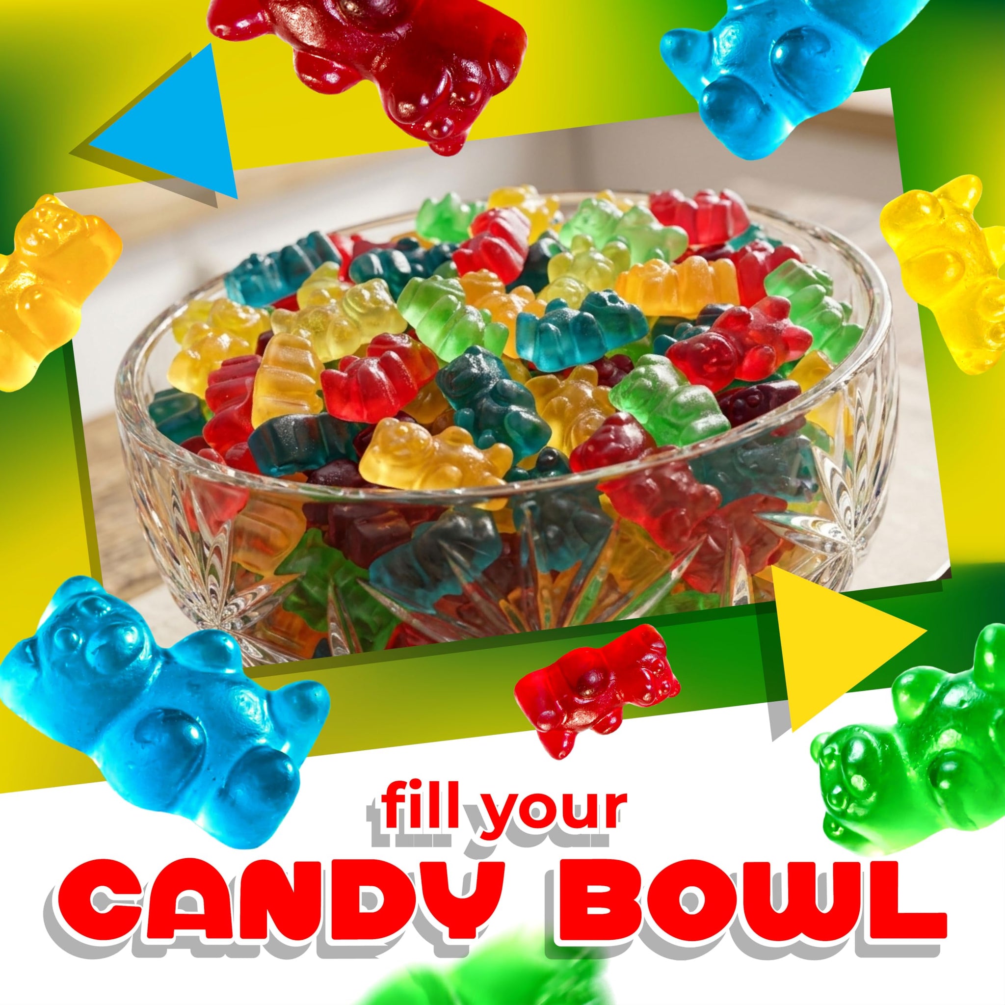 Gummi Bears | 1 Pound Bag | Gummy Candy Bulk | Chewy Candy for Goodie Bags, Gifting, Buffets, Dessert Decorating | Assorted Fruit Flavored Gummies |