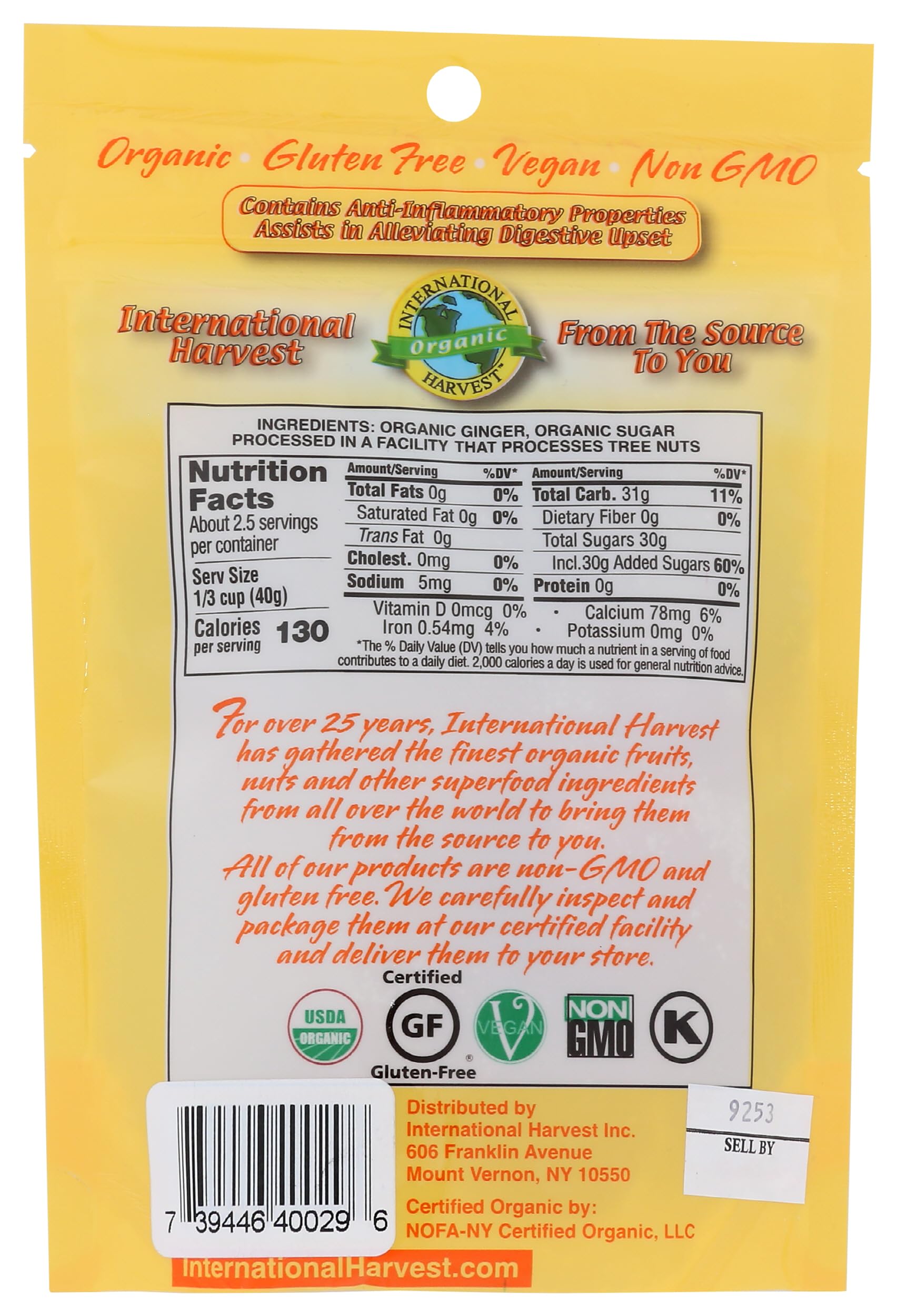 Himalayan Harvest Organic Crystallized Ginger Medalli, 3.5 Oz