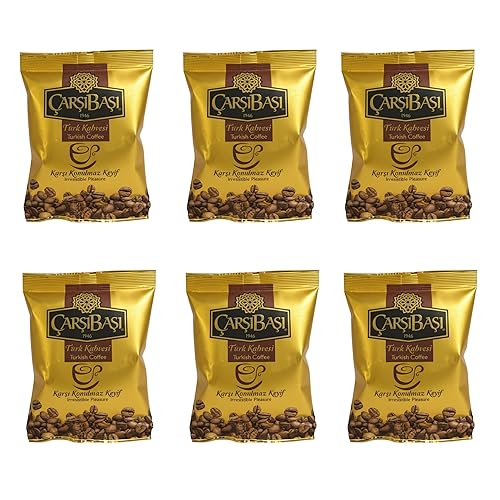Çar??ba?? Turkish Coffee (Türk Kahvesi) - 100% Pure Arabica - Medium Roast - Extra Fine Ground - Rich Aroma & Smooth Flavor - 100g x 6 Pack (Total