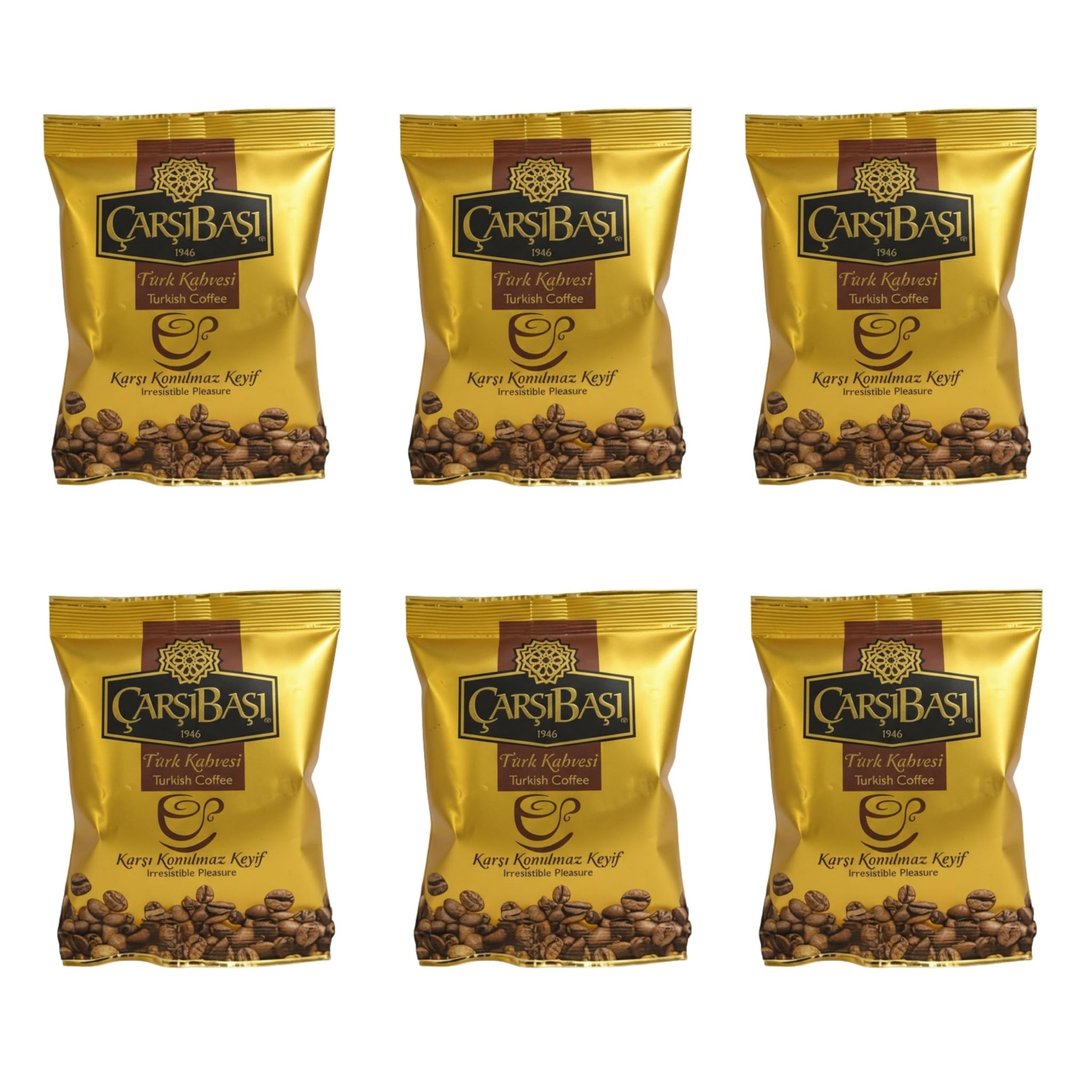 Çar??ba?? Turkish Coffee (Türk Kahvesi) - 100% Pure Arabica - Medium Roast - Extra Fine Ground - Rich Aroma & Smooth Flavor - 100g x 6 Pack (Total