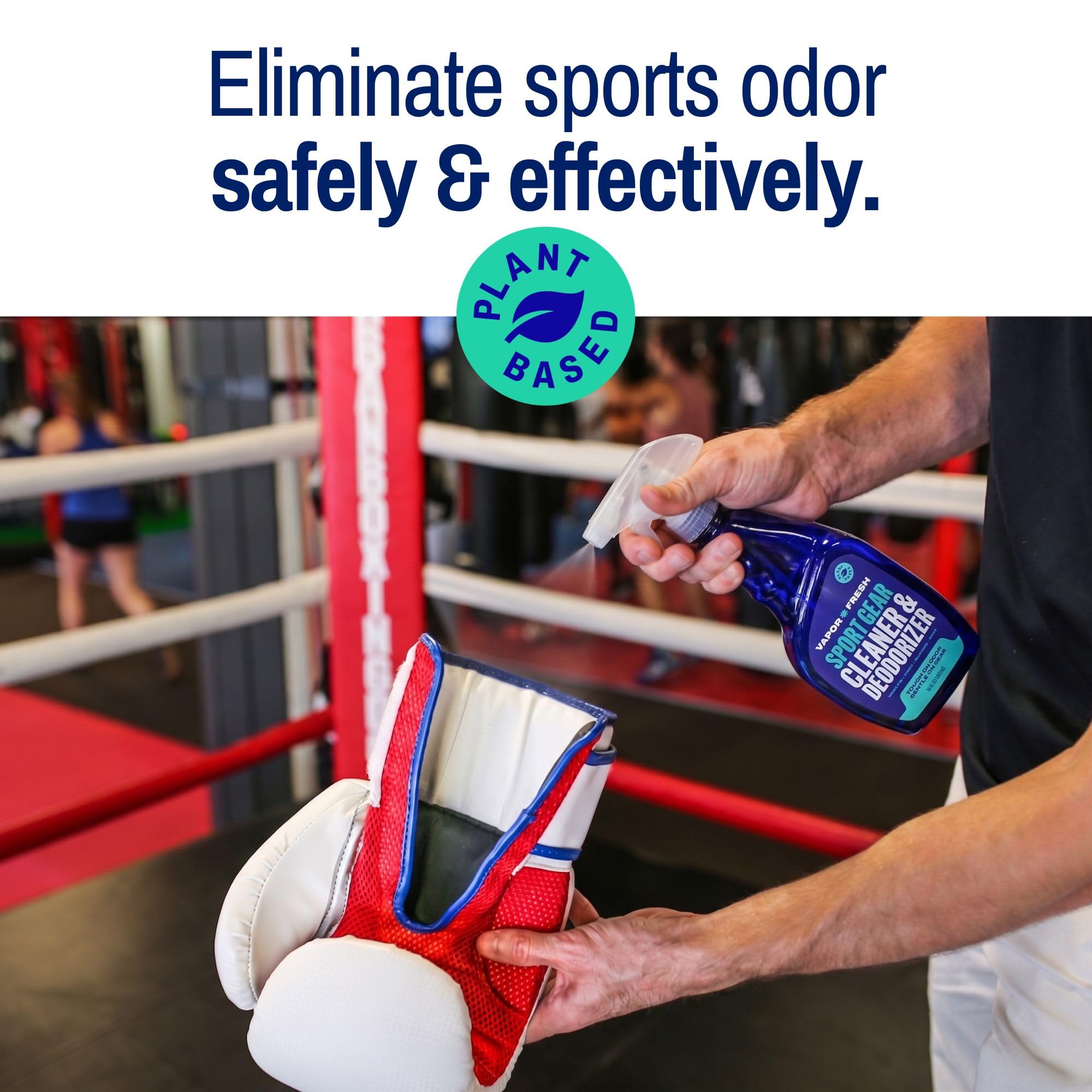 Vapor Fresh Sports Cleaner and Deodorizer - For Boxing Gloves, Sports Pads, Helmets, Gym Bags, Gym Equipment and More - Naturally Powered By Plants