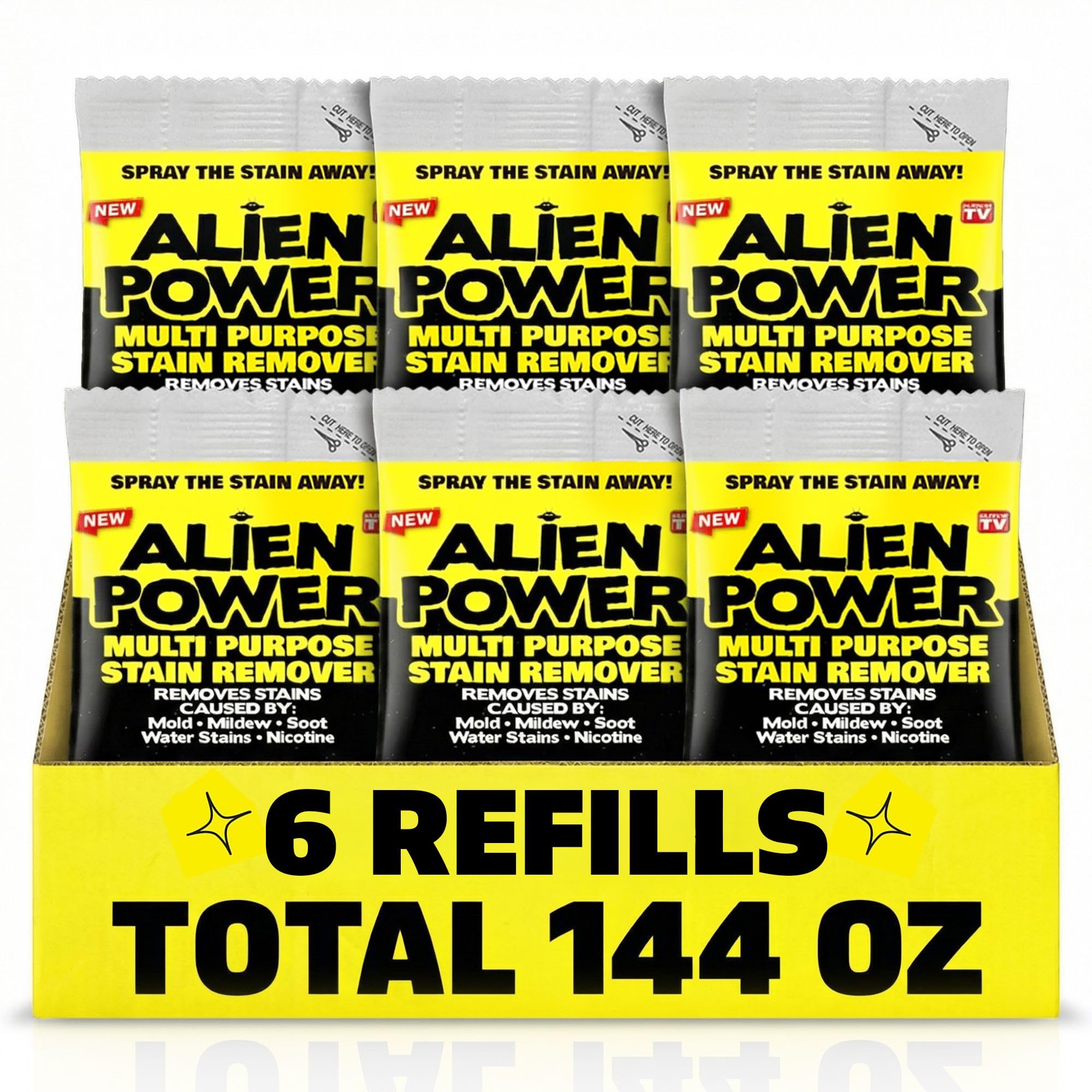 Alien Power 6 Pack Refill Packets, Makes 144 Fl Oz Worth of Alien Power Solution