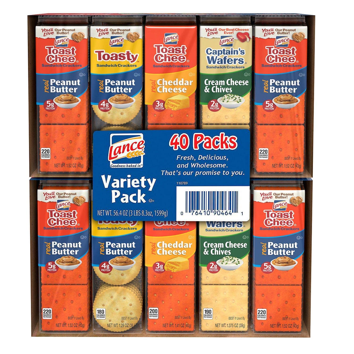 Lance Sandwich Crackers, Variety Pack 1.41 oz, 40 ct. A1 - 3 PACK