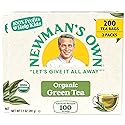Newman's Own Organic Green Tea with 100 Individually Wrapped Tea Bags Per Box (Pack of 2) USDA Certified Contains Caffeine Brew Hot