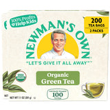 Newman's Own Organic Green Tea with 100 Individually Wrapped Tea Bags Per Box (Pack of 2) USDA Certified Contains Caffeine Brew Hot