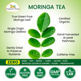 Organic Veda Moringa Tea 60 Pyramid Bags - True Green Single Origin USDA Organic Moringa Leaf Tea - cleanse, digest, metabolism, energy - Premium