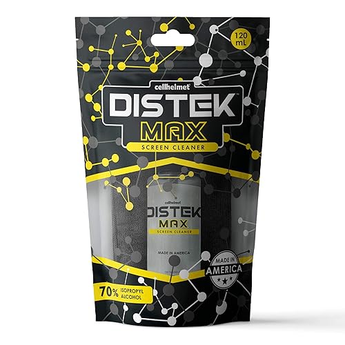 cellhelmet DISTEK Max Screen and Phone Cleaner Disinfectant with 70 Percent Isopropyl Alcohol 70% Universal for All Glass Displays, LCD - 120mL / 4oz