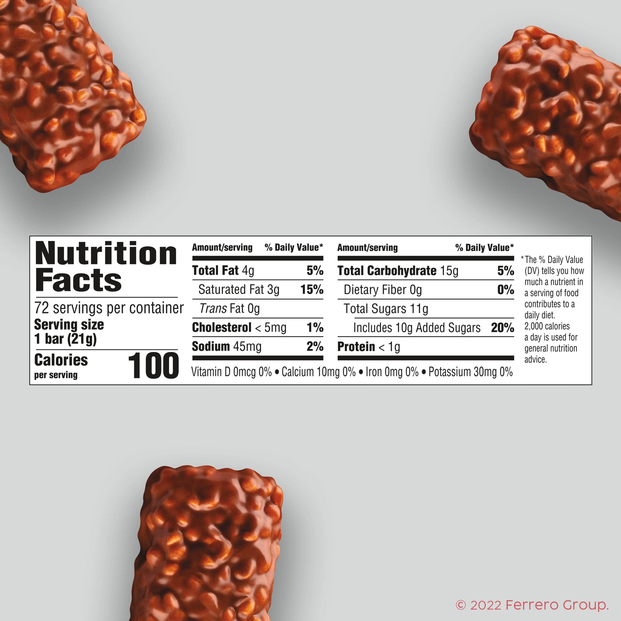 100 Grand Crispy Milk Chocolate with Caramel, Share Size Individually Wrapped Candy Bars, 2.2 oz each, Bulk 24 Count Box