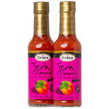 Grace Jerk Hot Pepper Sauce 4.8oz - 2 Pack - Authentic Jamaican Scotch Bonnet Pepper with Seasoning - Wing Sauce - Caribbean Jerk Seasoning Jamaican