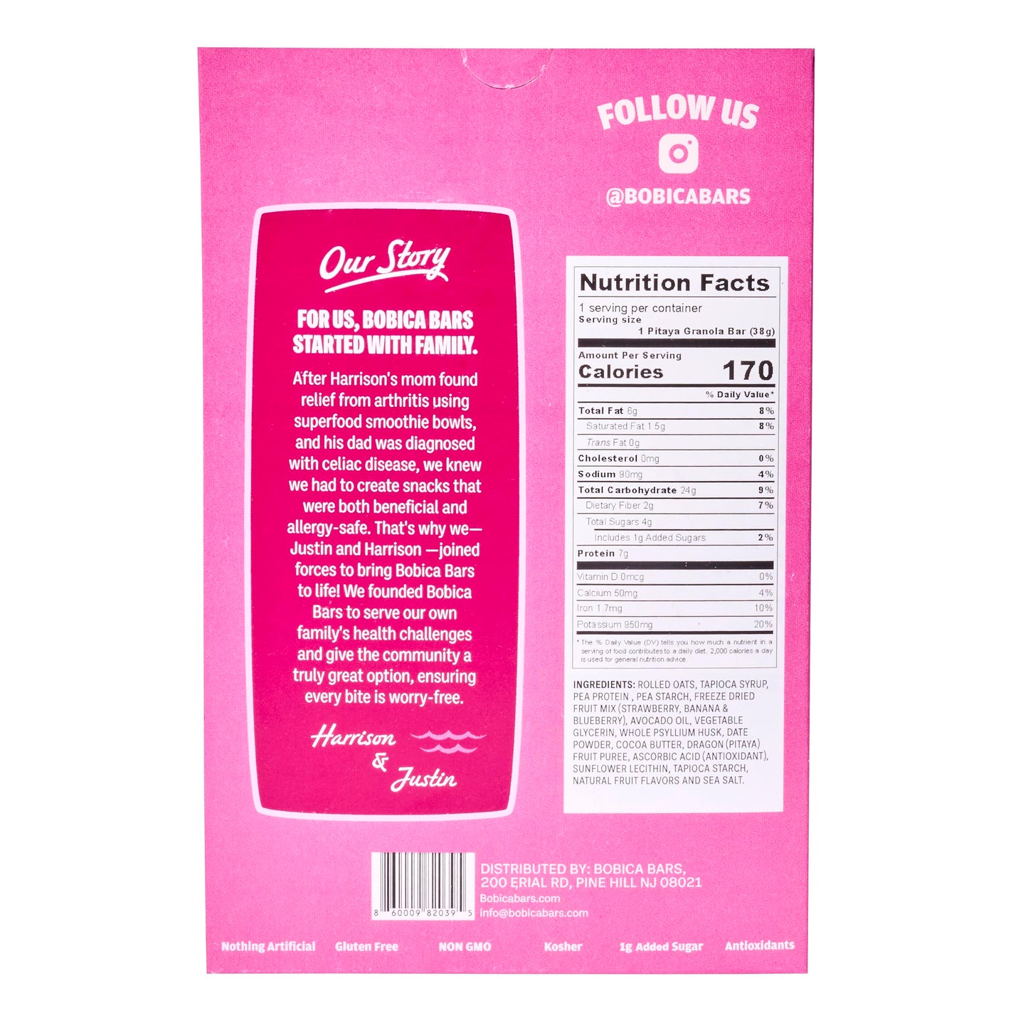 Pitaya Glazed Granola Bar Bobica Bar