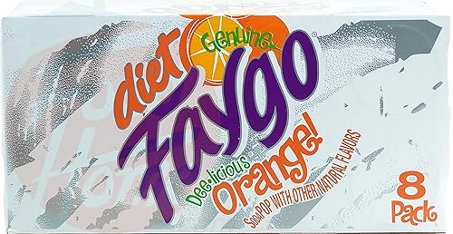 Faygo diet Orange! flavor soda pop, 12-fluid ounce cans, 8-pack fridge box (6)