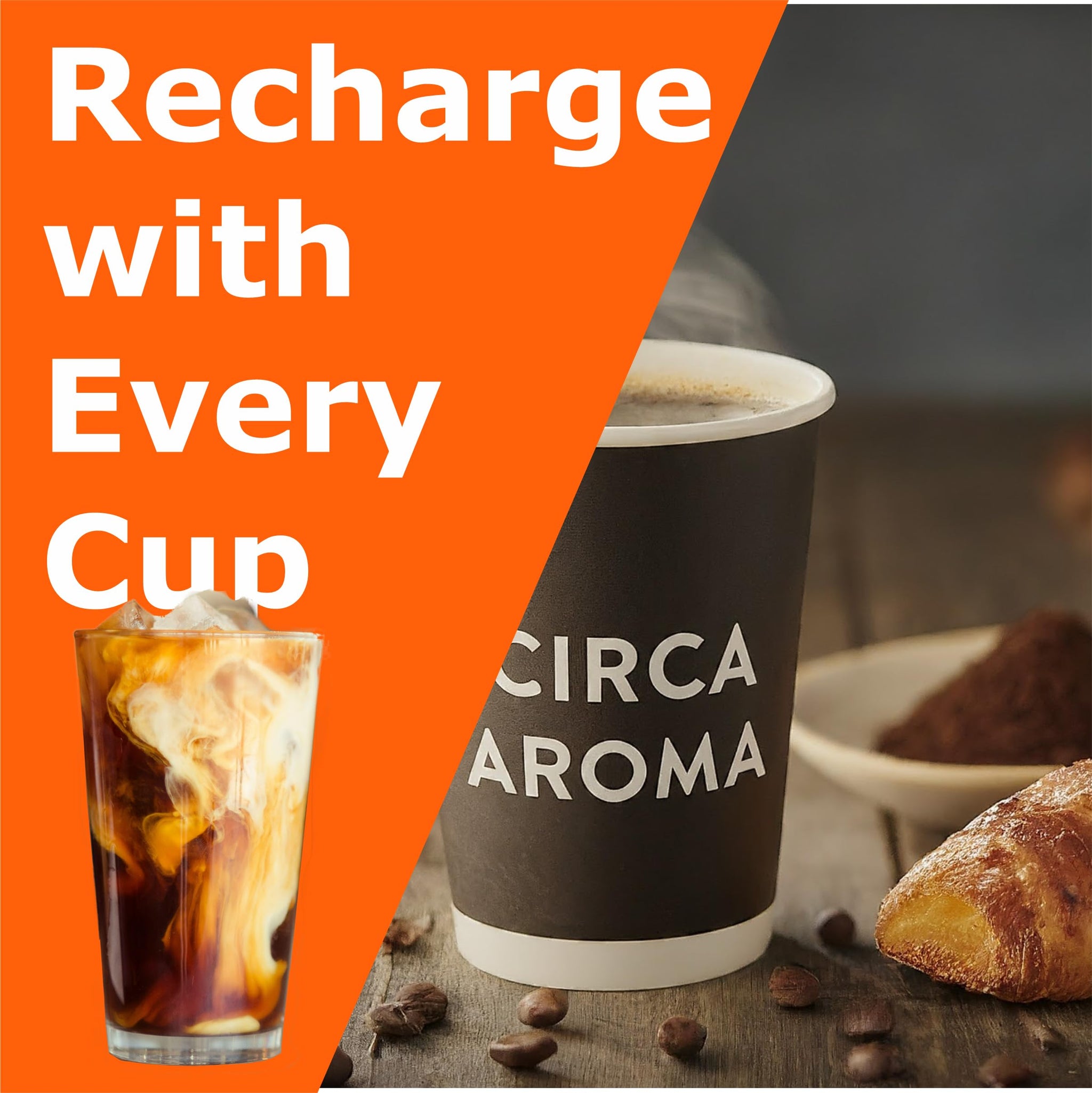 CIRCA AROMA Mushroom Coffee, Organic Arabica Coffee with Lion's Mane, Chaga, Maitake, Shiitake, Cordyceps, L-Theanine and Coconut Milk.
