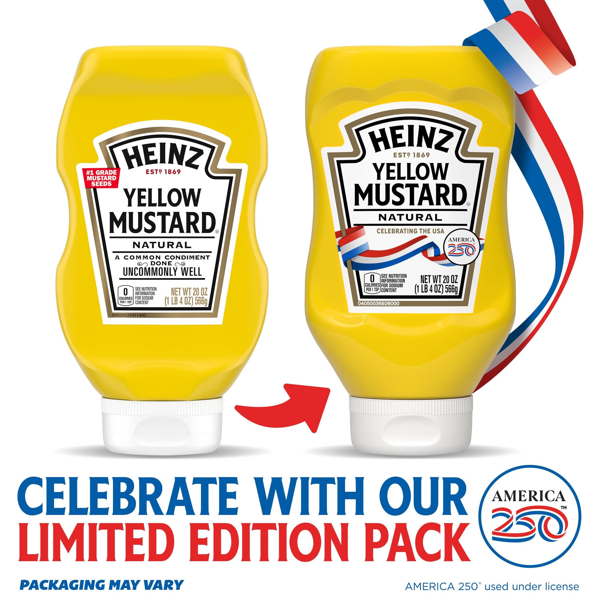 Heinz Yellow Mustard, 20 oz Bottle