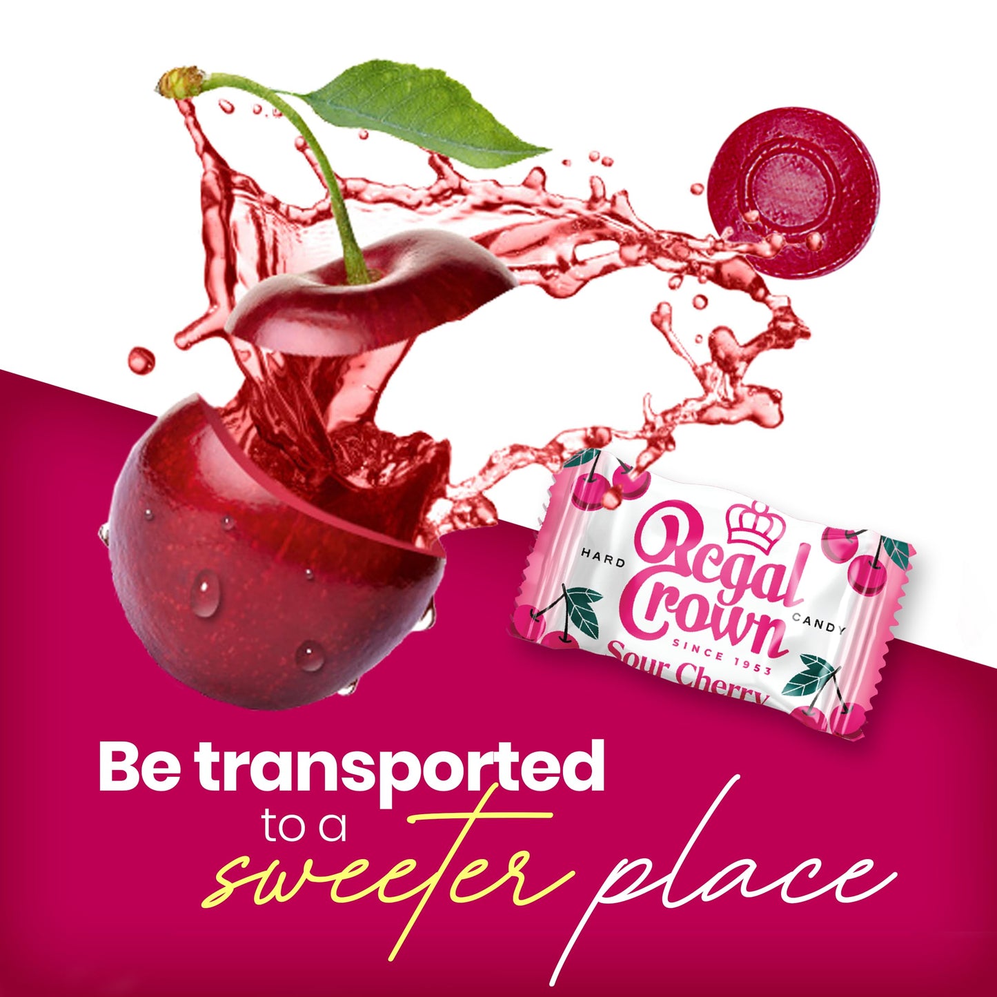 Regal Crown Sour Cherry Candy | Traditional Sour Cherries Candy | Tart and Tangy Old Fashioned Sour Cherry Hard Candy Brought To You By Iconic Candy |