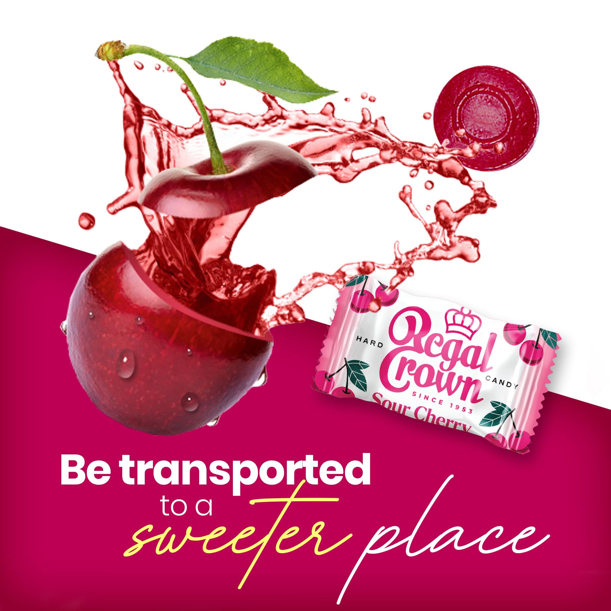 Regal Crown Sour Cherry Candy | Traditional Sour Cherries Candy | Tart and Tangy Old Fashioned Sour Cherry Hard Candy Brought To You By Iconic Candy |