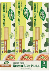 Heaven & Earth Gluten Free Brown Rice Pasta Fetuccinni, 12oz (3 Pack) | Great Texure | Real Pasta Taste & Mouthfeel | Whole Grain Gluten Free Pasta | Linguine Style | Kosher