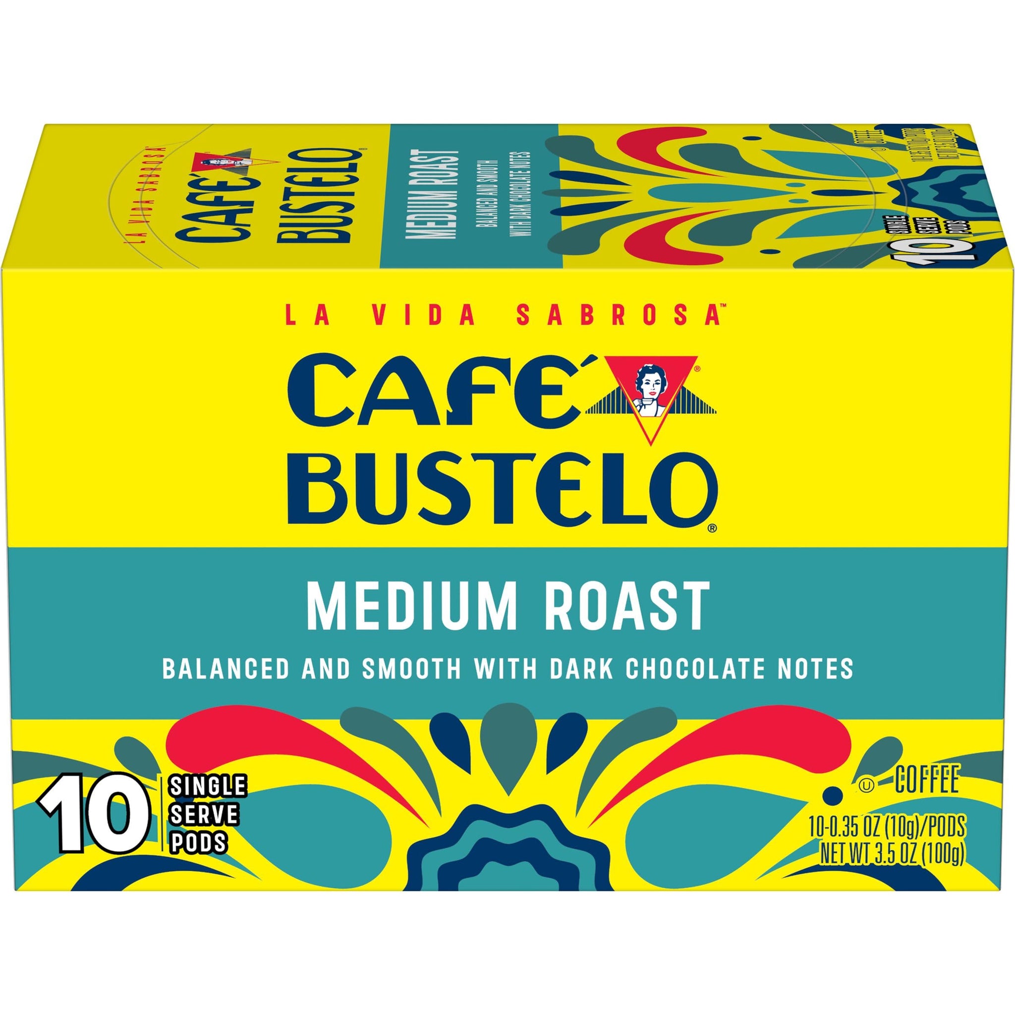 Café Bustelo Medium Roast, Single Serve Coffee Pods, 10 Count (Pack of 1)