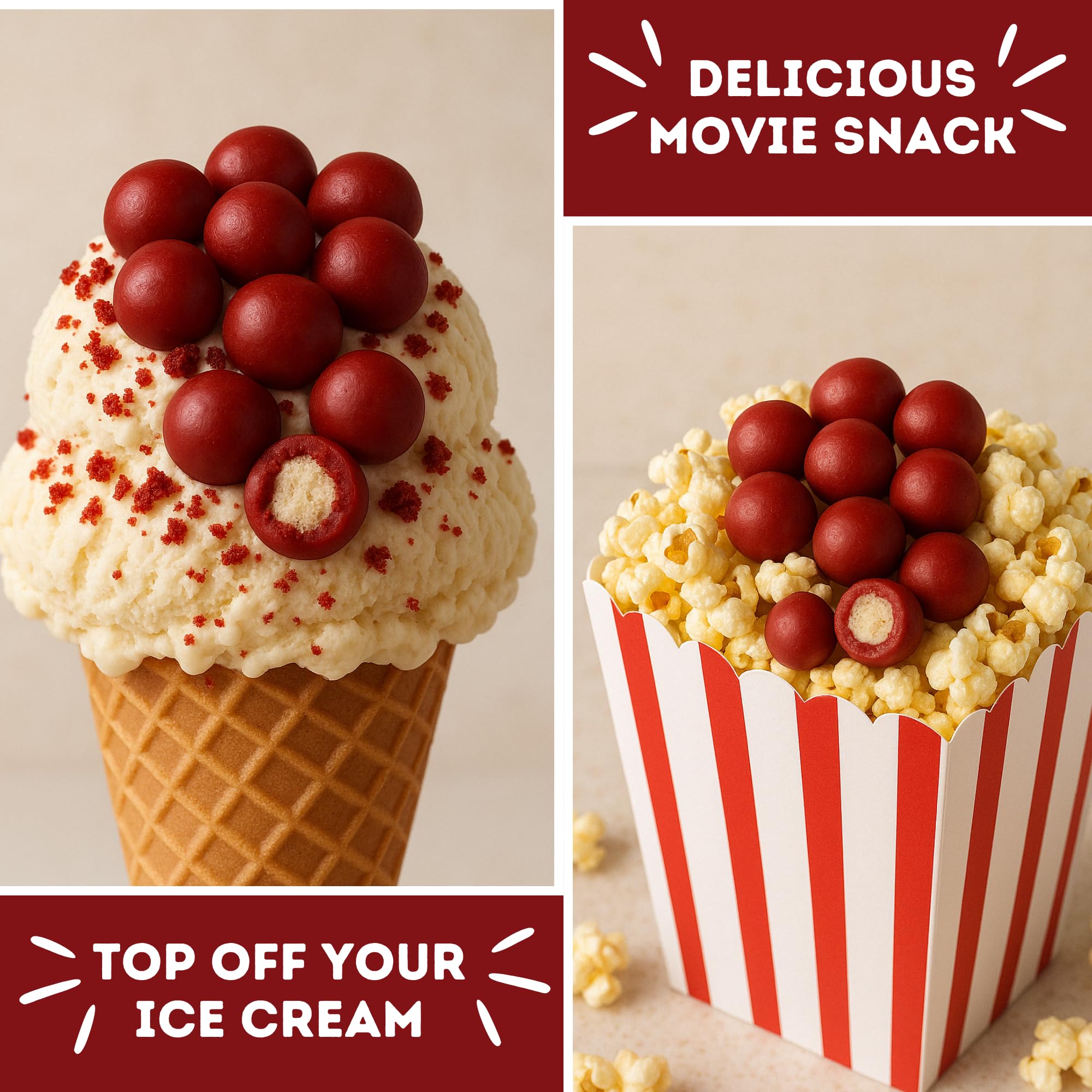 Red Velvet Bite Sized Edible Cookie Dough, Valentine's day Candy, Movie Theater Candies, Ice Cream Toppers and Candy Buffets, 3.1 Ounces (Pack of 3)