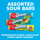 Airheads Sour Full-Size Candy Bars, Taffy Variety Bulk Box, Individually Wrapped Candy, Three Assorted Flavors, 60 Count Box