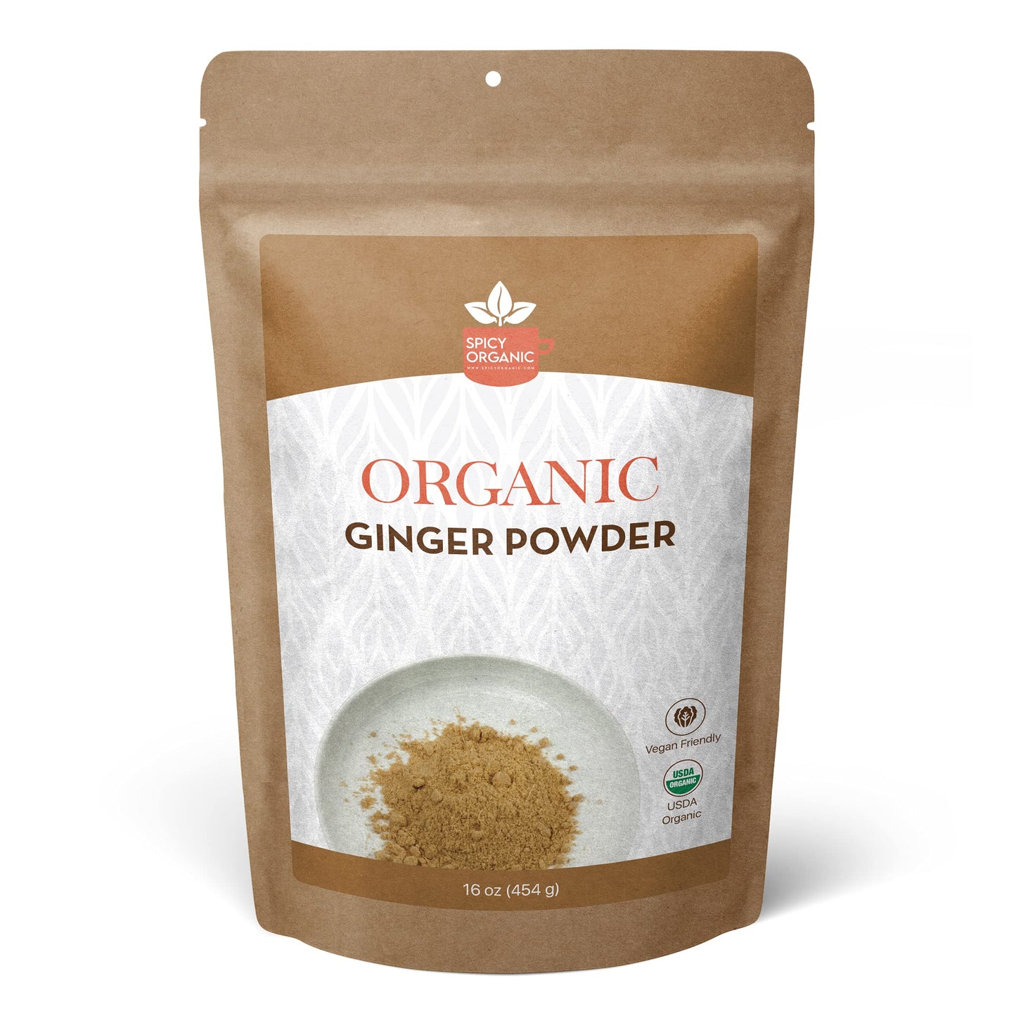 Organic Ginger Powder 16oz (454g) | Ground Ginger Spice from India | USDA Organic, Non-GMO, Gluten-Free | Great for Cooking, Baking, Smoothies, Teas