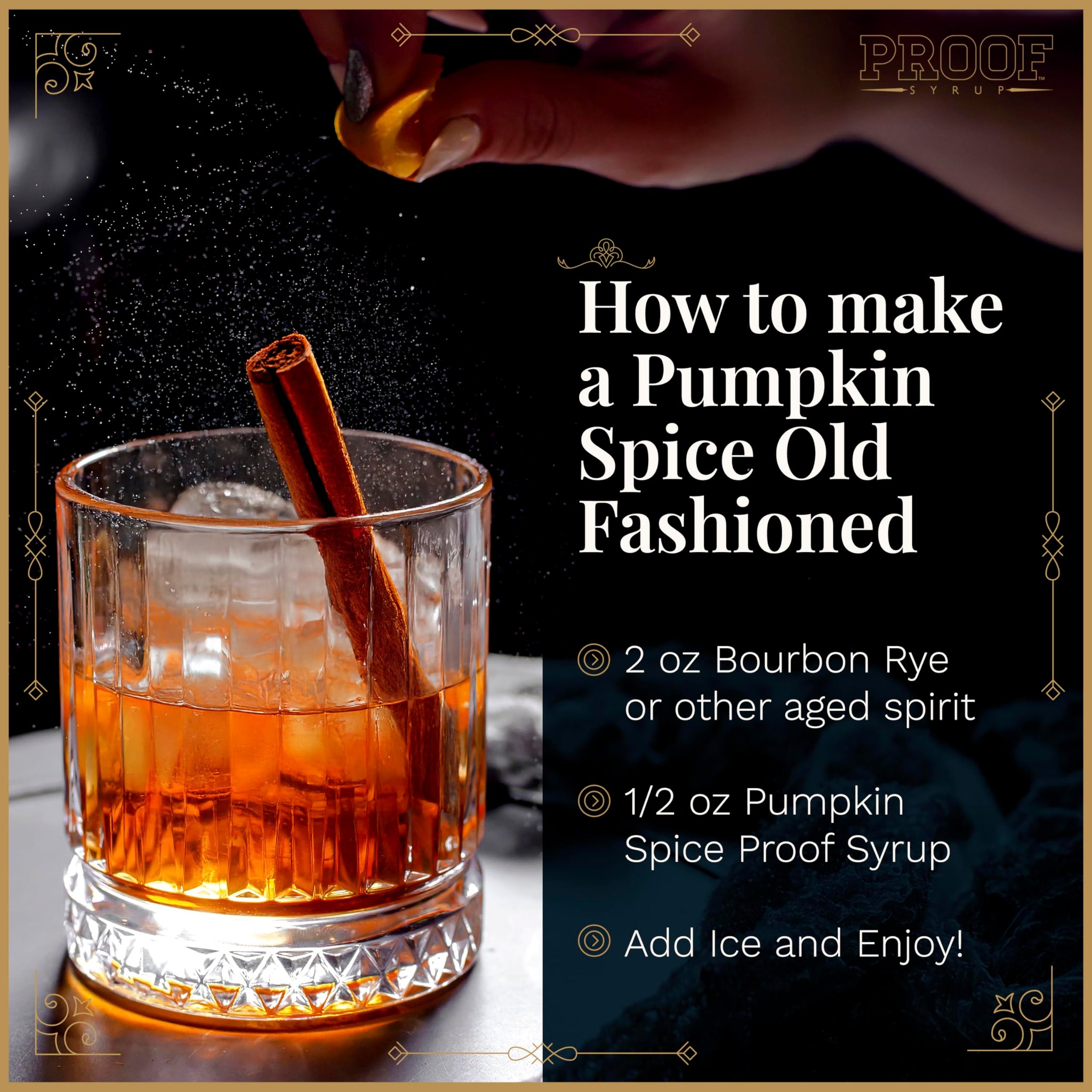 Proof Syrup Old Fashioned Cocktail Mix - Made with Real Bitters & Cane Sugar - Pumpkin Spice Flavor - Fast, Easy, Delicious, Handcrafted Craft