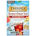 Twinings Brew Over Ice Unsweetened Peach Flavoured Black Iced Tea K-Cup Pods for Keurig, Caffeinated, 12 Count
