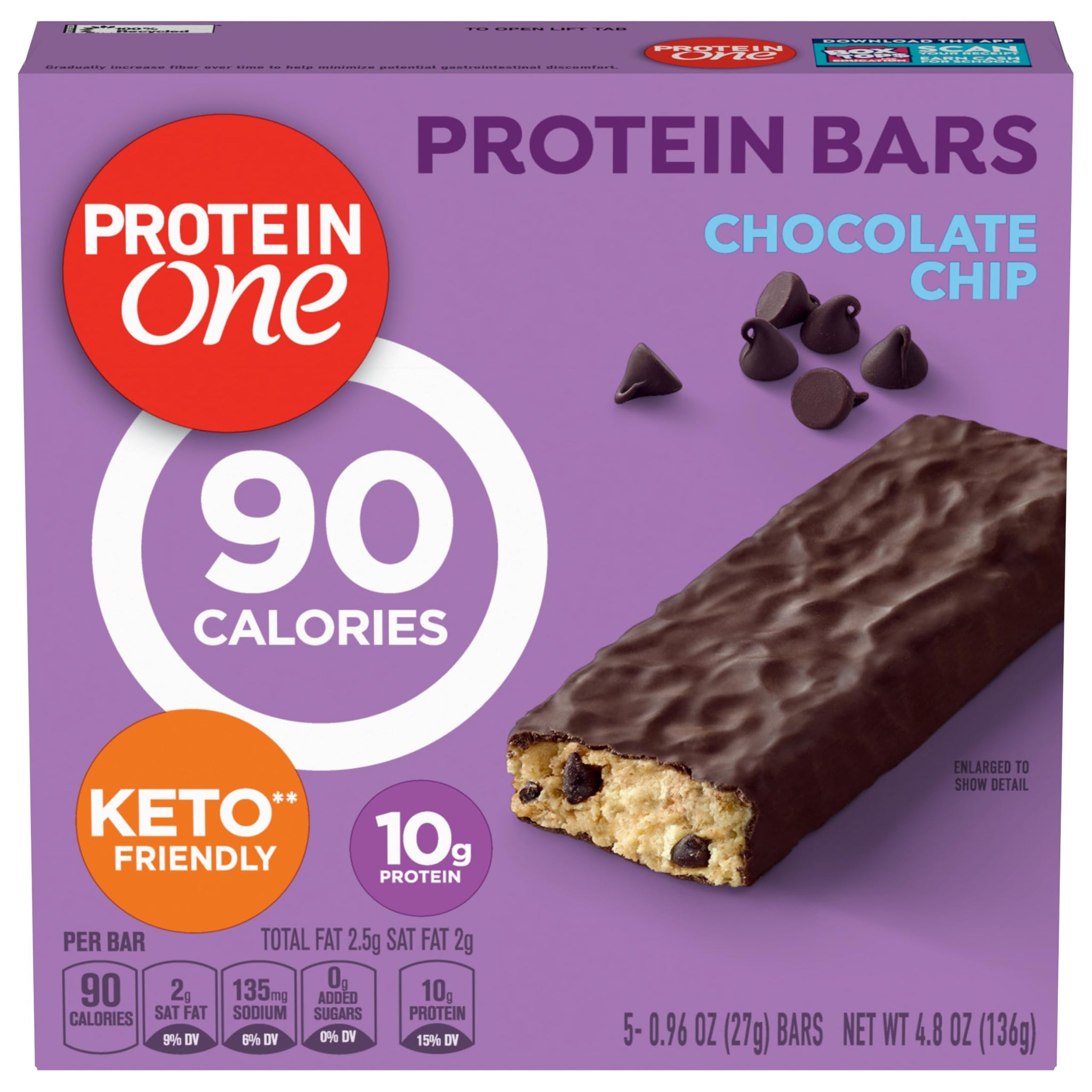 Protein One, Protein Bars Chocolate Chip, 0.96 Ounce, 5 Count