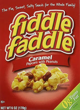 fiddle faddle Carmel Popcorn with peanuts....6 boxes 6. oz each