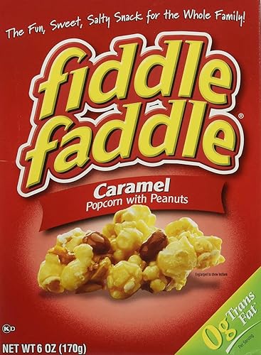 fiddle faddle Carmel Popcorn with peanuts....6 boxes 6. oz each