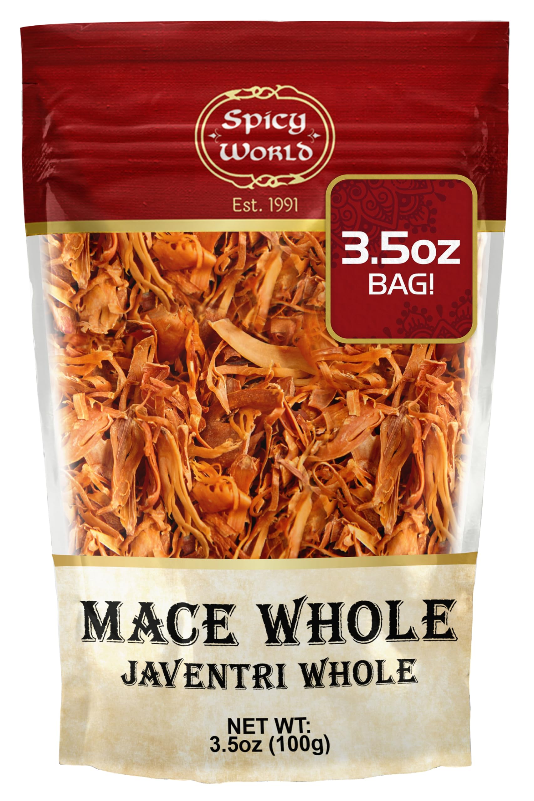 Spicy World Mace Whole 3.5oz (100g) - Javathri, Pure, Natural, Nutmeg's Rind