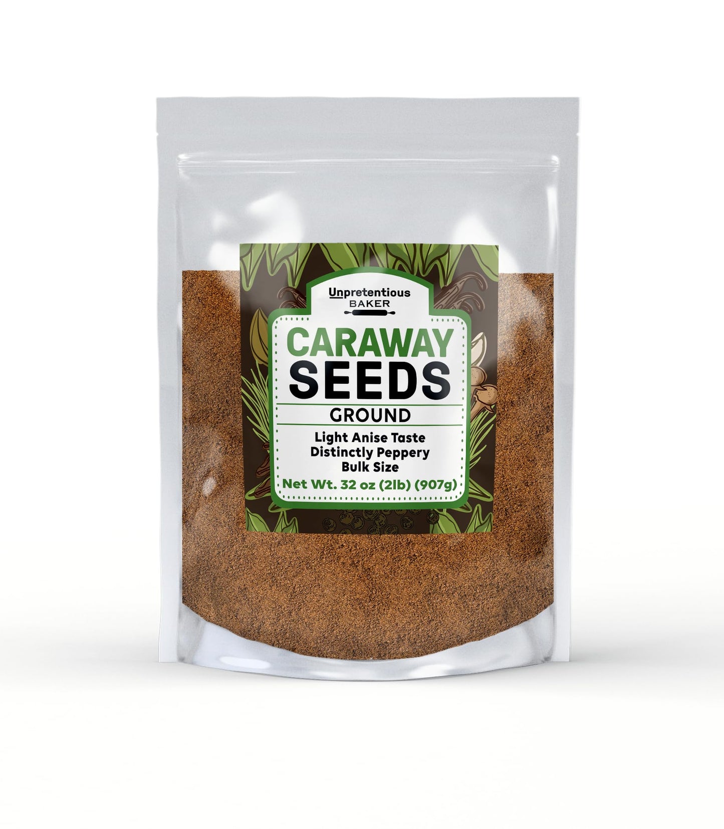 Unpretentious Ground Caraway Seeds, 2 lb, Highly Aromatic, Mild Anise Flavor