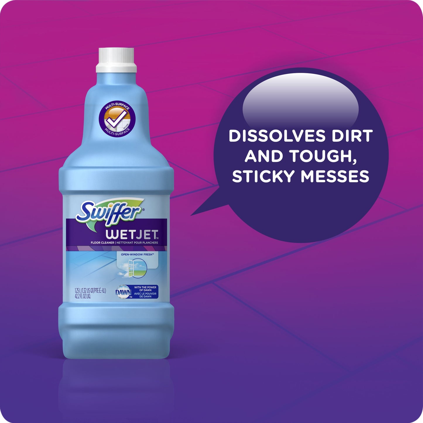 Swiffer WetJet Multi-purpose Floor Cleaner Solution Refill Open Window Fresh Scent 1.25L