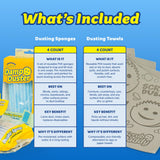 Scrub Daddy Damp Duster Sponge & Towel Bundle - 4 Dusting Sponges & 4 Damp Duster Towels - Swipe & Polish Blinds, Baseboards, Furniture & More (8