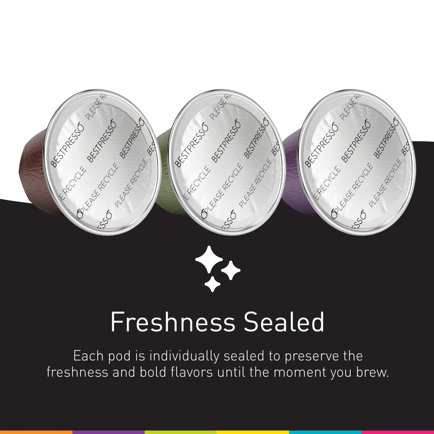 Bestpresso Coffee for Nespresso Original Machine 120 Aluminum pods Certified Genuine Espresso Decaffeinato Blend(Medium Intensity) Pods Compatible