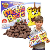 Gigantic Muddy Bears Gift Box, Milk Chocolate Covered Gummies, Over 1 Pound, Novelty Gift