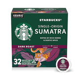 Starbucks K-Cup Coffee Pods, Dark Roast Coffee, Single-Origin Sumatra, 1 box (32 Keurig Pods)