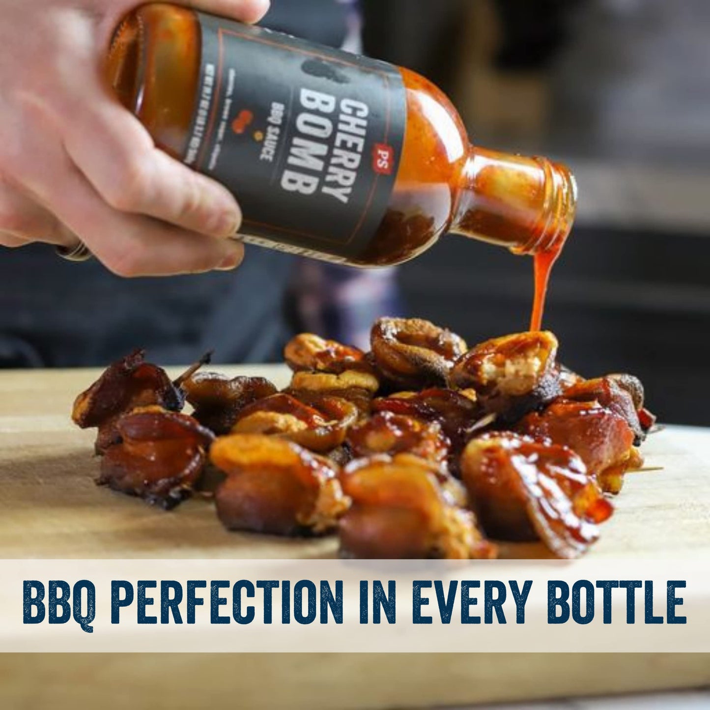 PS Seasoning Cherry Bomb - Door County Cherry BBQ Sauce - All-Purpose Marinade, Glaze, Baste, and Dip - Sweet and Tangy, Great for Pork, Beef, Salmon