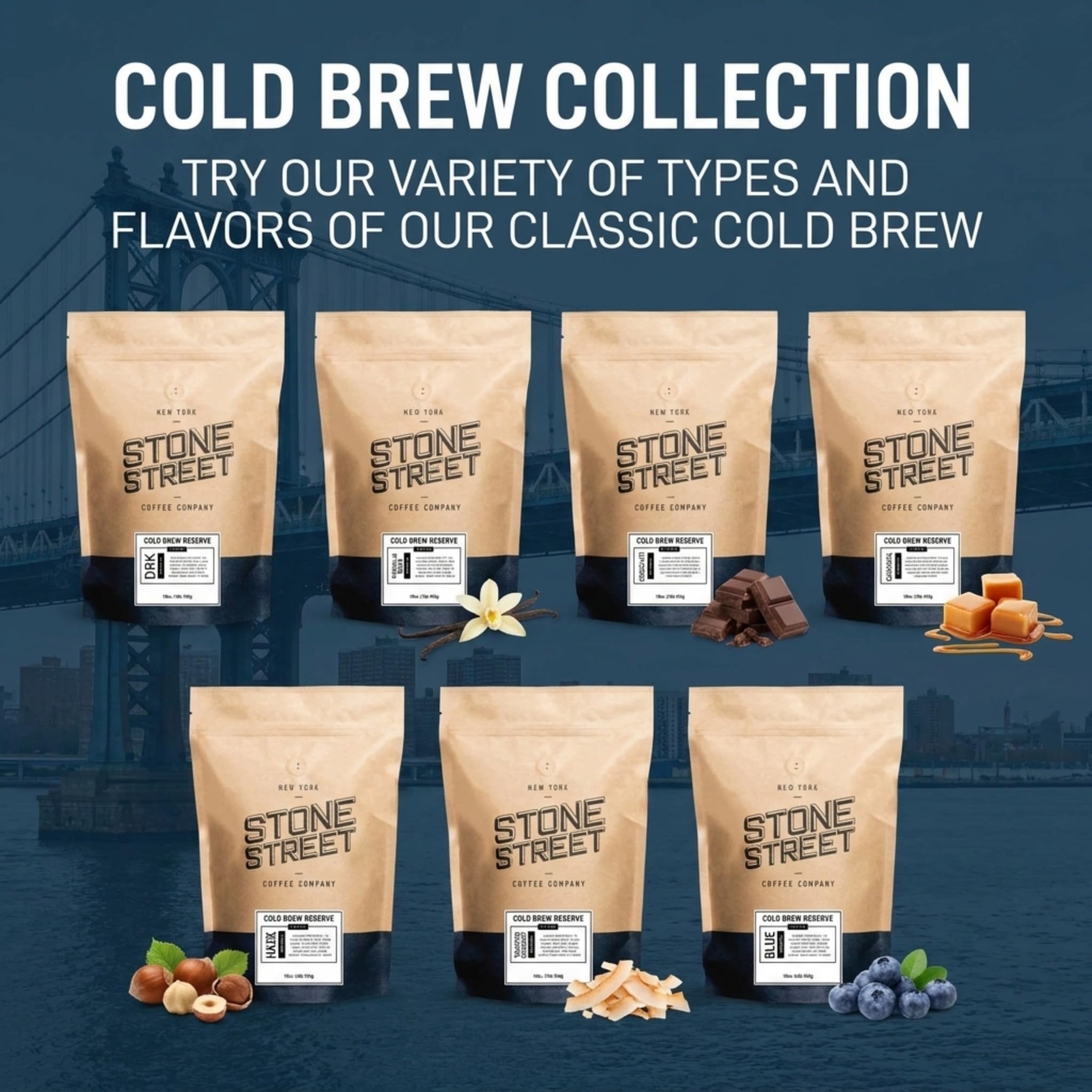 Stone Street Cold Brew Coffee, Low Acid, 100% Arabica, Gourmet Coffee - Breakfast Blend, Medium Roast, Coarse Ground, 5 LB