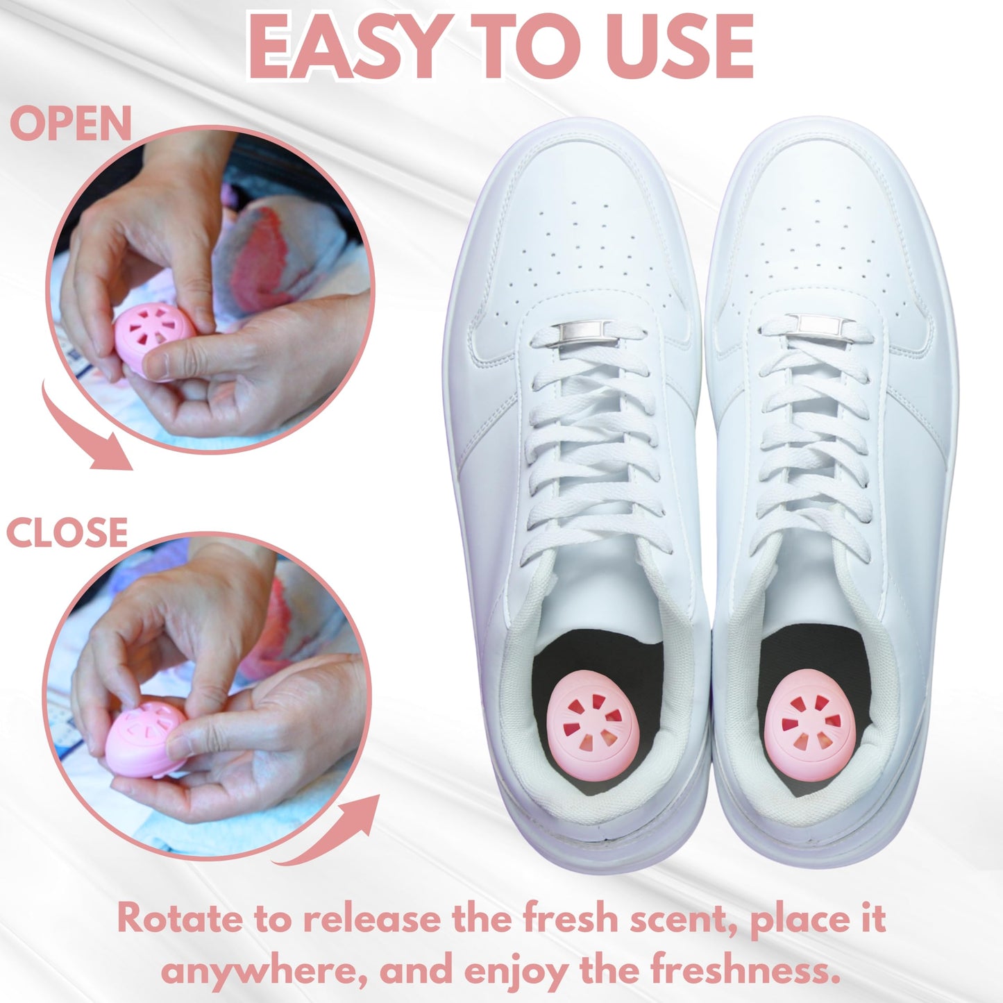 Air Jungles Shoe Deodorizer Balls 12 Ct, Honey Peach Scent, Odor Remover Balls for Sneakers, Gym Bags, Lockers, Closets, Hampers, and Drawers