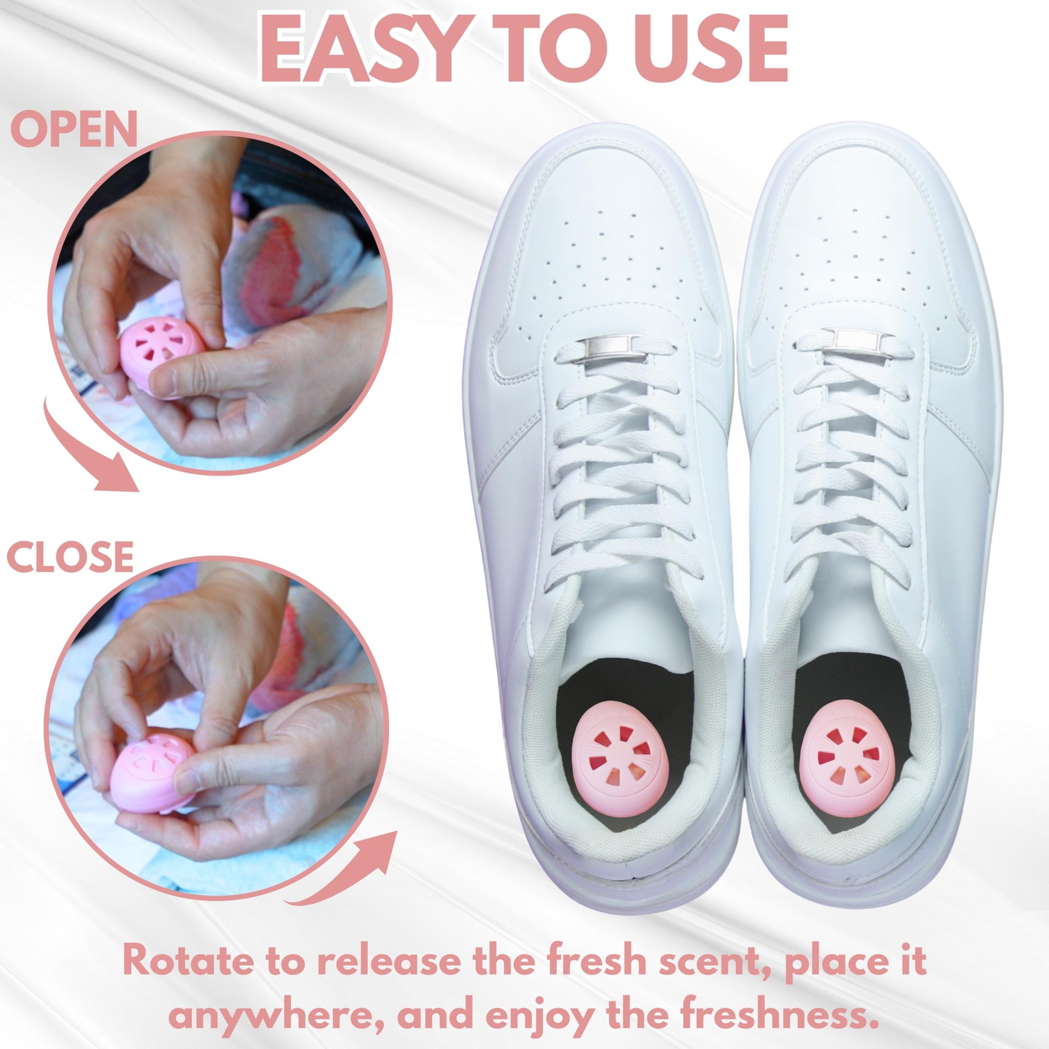 Air Jungles Shoe Deodorizer Balls 12 Ct, Honey Peach Scent, Odor Remover Balls for Sneakers, Gym Bags, Lockers, Closets, Hampers, and Drawers