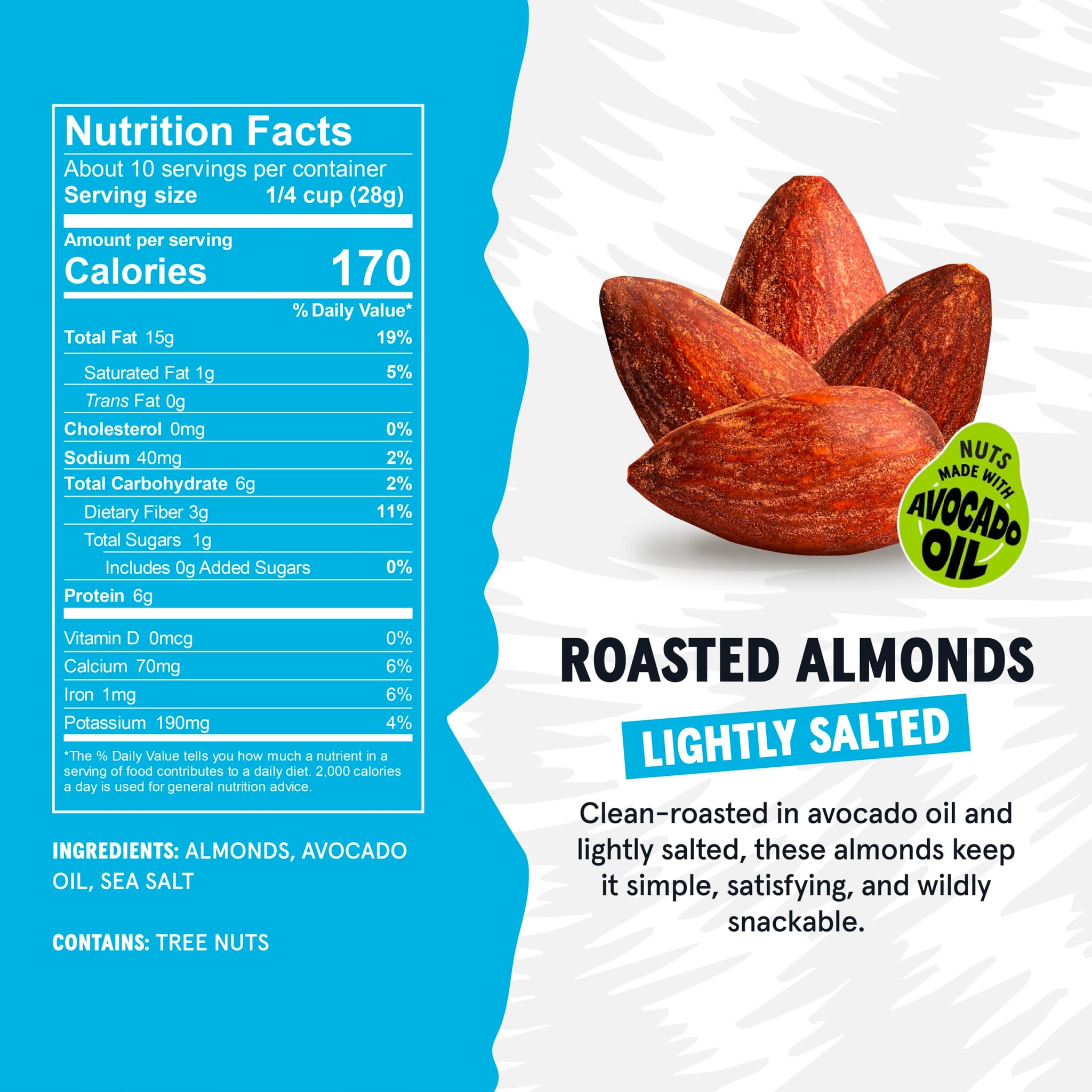 Wild Fox Roasted Almonds - Healthy Plant-Based Snack Made With Pure Avocado Oil And No Added Sugar Or Seed Oils Ideal For Keto, Paleo, Vegan