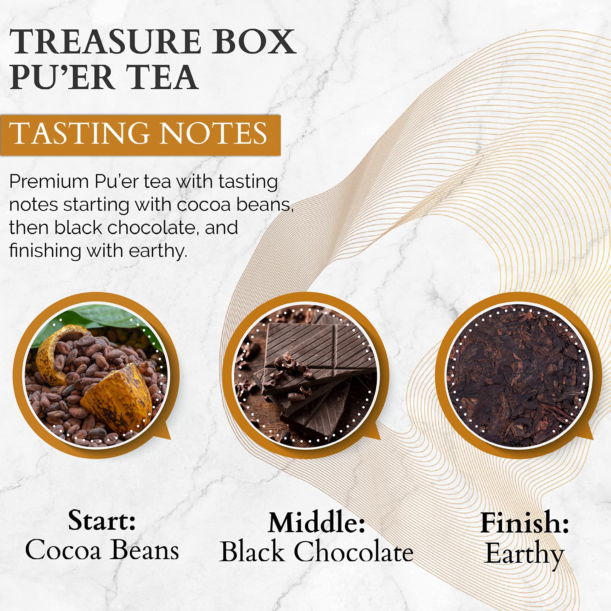 T SECRETEA Organic Cocoa Pu-erh Loose Tea Bag I Powerful Detox Immune I Heart & Digestion Support | 40 Count Unwrapped Sachets, Treasure Box