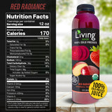 O2 Living Juice Cold Pressed Drink - Red Radiance Organic Juice Pack - No Added Sugar or Water, Naturally Sweetened from Fruits, Rich in Nutrients
