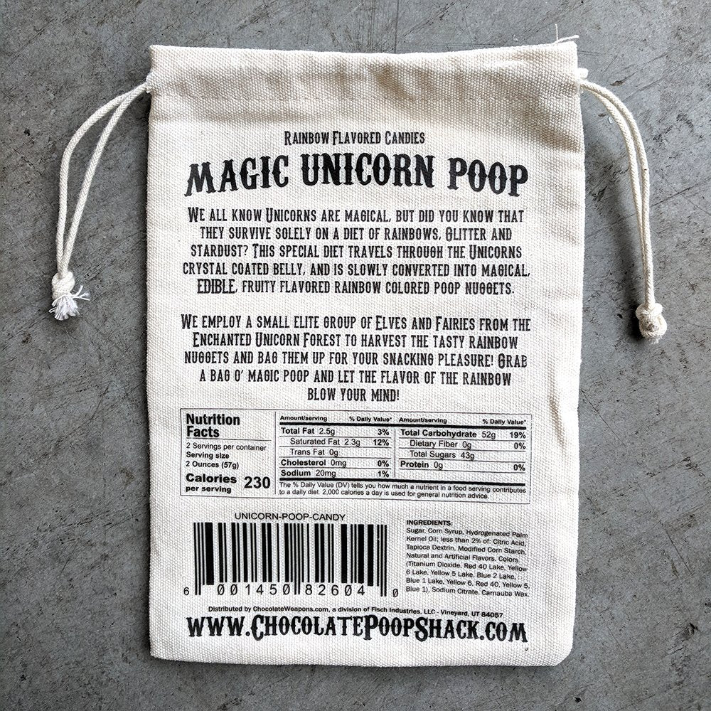 Unicorn Poop - Magical Unicorn Poop Candy Pouch (4oz) Gift Bag